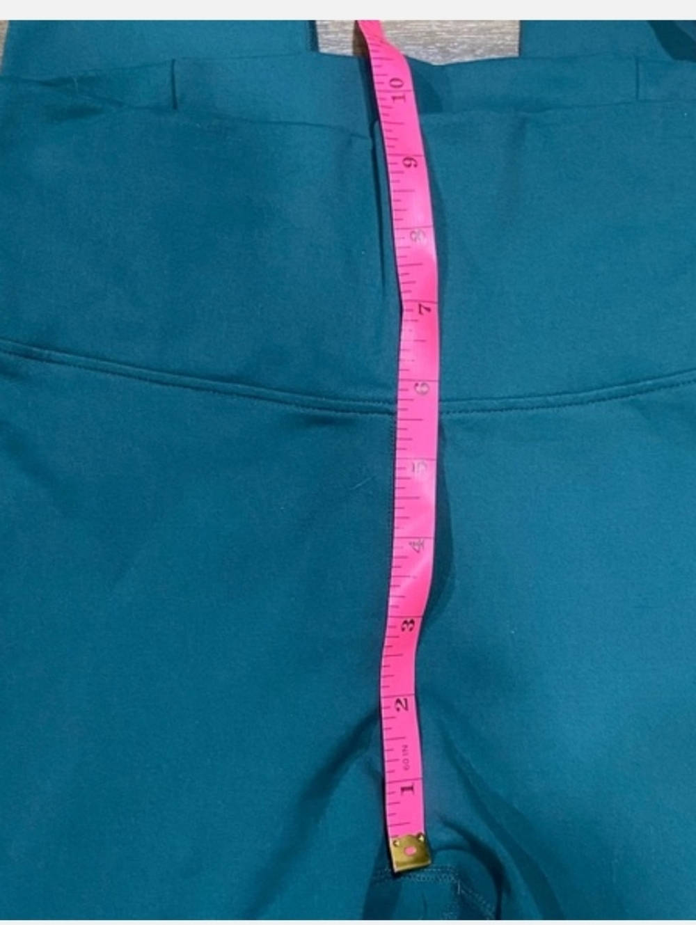 Fabletics Powerhold Teal Leggings with Yellow Detailing - Picture 6 of 12